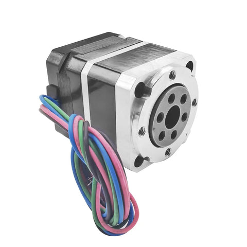 Harmonic Gear Drive Reducer with Nema 17 Stepper Motor 24V 1A 30 to 1 Ratio for DIY Robotics Lightweight Rotary Platform front view
