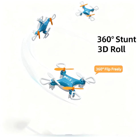 Palm-Sized Mini Drone For All Ages With LED Light Display performing 360 Degree Flips in the air, showcasing stable midair hover.