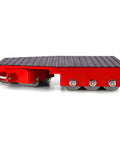 Straight Up Heavy Duty Machine Skates With 180 Degree Rotating Steel Alloy Wheels 50 Ton Capacity Industrial Mover side view with rubber platform and rollers