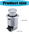 Push Button Cabinet Latches For Campers And RVs, Alloy Drawer And Door Locks For Secure Travel Storage size dimensions shown