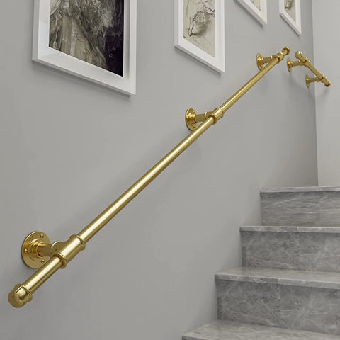Rock Solid Wrought Iron Grab Rail 1ft Banister Support Bracket Heavy Duty Wall Mount Handrail for Stairs and Steps indoor use