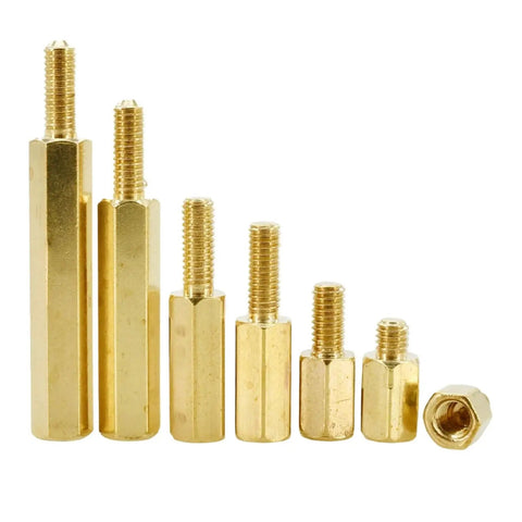 Brass Hex Standoff Assortment Kit for M2 to M6 Male and Female PCB Spacers with Brass and 304 Stainless Options Solid Electronics Mounting Gear for DIY Projects and Pro Builds brass hex standoffs