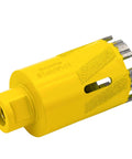 2 Inch Diamond Core Drill Bit for Dry and Wet Use with Vacuum Brazed Granite Hole Saw Pro Grade Core Bit in yellow, side view