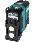 Heavy Duty Cordless Cross Line Laser Level Kit With 12 Volt Battery And Red Beam Self Leveling Tech showing a 12V lithium ion battery.
