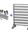 Mobile Kit Caster Wheels With Brakes For Two Sided Steel Rail Hanging System Garage Organizer 30016 with fixed and swivel wheels