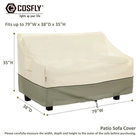 Waterproof Outdoor 3-Seater Sofa Cover Heavy Duty Protects Your Patio Furniture Up To 79W X 38D X 35H Inches With Durable Fabric