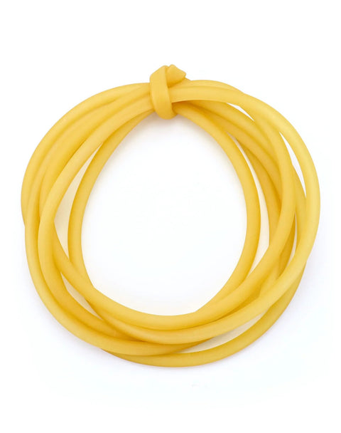 QWORK natural latex rubber tubing, 10 ft, 3/8 in OD x 1/4 in ID, yellow, coiled
