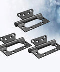 Heavy Duty Silent Flat Door Hinges With Screws Four Inch Thickened Anti Rust Stainless Steel Smooth Close Interior Door Hardware, three black hinges