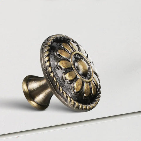 Pretty Dang Slick Antique Zinc Alloy Cabinet Drawer Pulls And Round Vanity Knobs For Kitchen Bathroom Bedroom Furniture Makeover Projects With High Quality Modern Classic Look, decorative round knob with floral design.