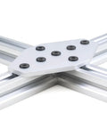 7 Hole Cross Joining Plate For V Slot Extrusions Corner Bracket Connects Up To Four Sections on silver aluminum frame