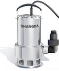 Heavy Duty Submersible Sump Pump Featuring A Totally Sealed 1.6 Hp Motor, stainless steel design for efficient water removal.