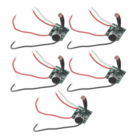 Sound Activated Light Sensor Module Pack Of 5, Solar Powered Auto Light Switch, DC 3V To 30V, top view of modules