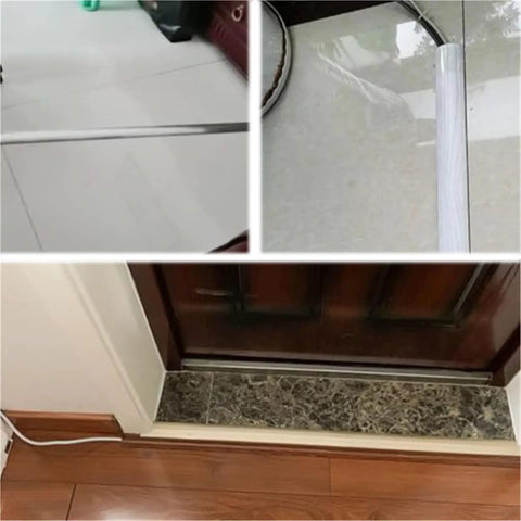 Durable Aluminum Alloy Cable Concealing Cover Kit installed along a floor perimeter for neat cable management