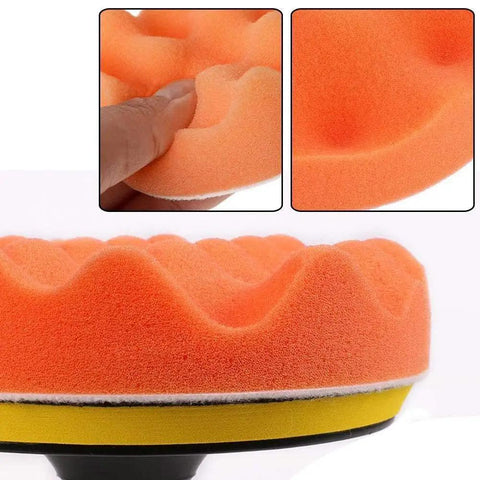 Close-up of Six Piece 3 Inch Imitation Wool Polishing Pad Kit With M10 Drill Adapter Buffing Attachment showcasing texture and detail.