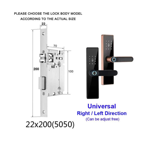 Slick Wifi Smart Door Lock Offering Rock Solid Fingerprint Access, Quick Password PIN, Reliable ID Card Entry, And No Sweat USB Emergency Power Via Tuya Phone App, Matte Black detailed measurements.