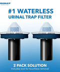 2 Pack Waterless Urinal Trap Filter For Plastic Urinals With Airtight Seal And Vertical Membrane System, front view