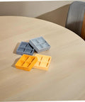 4 Piece Miniature Storage Box for Dollhouse Resin Four Grid Organizer on table, assorted colors