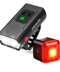 Front And Back Bike Light Kit R15 USB C Rechargeable Auto Brake Sensing 500 Lumen Waterproof Headlight And Tail Light