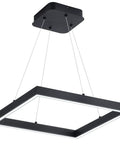 Sleek Square LED Pendant Light With One Ring Acrylic Shade For Dope Modern Look In Kitchen Island Living Room Or Bedroom Adjustable Wire