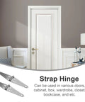 4 Pack Beefy Heavy Duty Gate Hinges For Wooden Fence, 100mm Galvanized Iron Durable Hinges shown with a white door application scene.