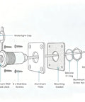 Beefy Metal Electrical Outlet With Slick Ergonomic Plug Design No Sweat Easy Install For Camping Rv Satellites And Mobile Living Spaces Dependable Five Amp Power Rig connection diagram showing components and screws.