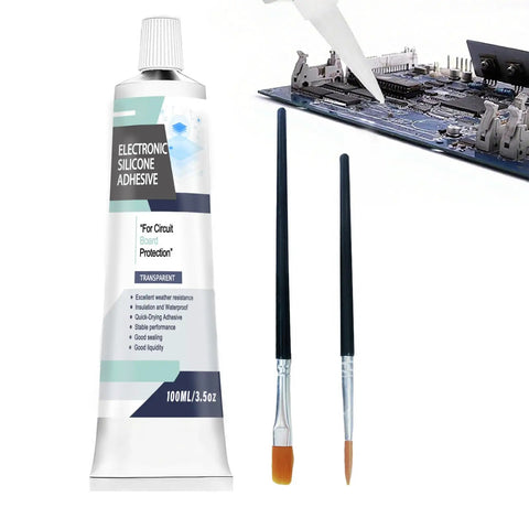 Transparent 100ml Conformal Coating For Electronics With Silicone Adhesive Sealant Insulating Waterproof Sealant With Fast Dry In 15 Minutes Ideal For Circuit Boards LED Lamps Appliances Control Boards And Other Electronic Assemblies