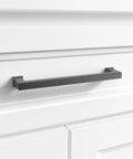 10 Pack Conrad Door and Drawer Pulls Matte Black for Kitchens and Bathrooms, 6 Inch Center to Center Cabinet Hardware installed