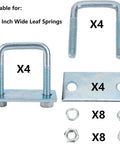 4 Pack Leaf Spring Clamp Kit For Trucks Two And Five Eighths Inch Wide Three Quarter Inch Long Galvanized Steel Clamps