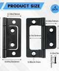 Rock Solid Four Pack Black Non Mortise Butt Hinges With Mounting Screws For Furniture And Window Frames Offering No Sweat Setup And Dang Tough Iron Build In Two Inch Size dimensions diagram.