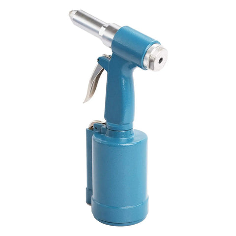 Heavy Duty Pneumatic Air Pop Rivet Gun With Hard Case delivers pro grade high speed power, with ergonomic design and a blue finish.