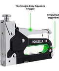 Heavy Duty Staple Gun Kit With Staples Pack For Fabric, Cable, And Wood Projects, DIY Friendly Pro Grade Tool, Easy Squeeze Mechanism