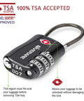 TSA Approved Luggage Lock With 3-Digit Keyless Dial Re-Settable Go-To Padlock For Travel Gyms Lockers Golf Bags And Backpacks