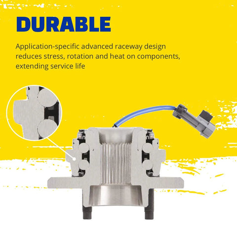 Wheel Bearing And Hub Assembly Direct Fit For Hyundai Sonata Tucson Azera Optima Sportage Cadenza Rondo Bolt On Replacement. Cross-section view showing durable design and raceway.
