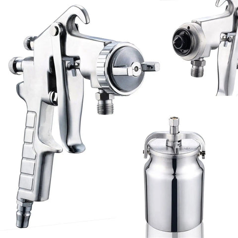 Pro Grade Pneumatic Spray Gun And Heavy Duty Airbrush Sprayer With 1000ML Aluminum Hopper for custom car finishes.