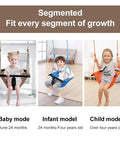2-In-1 Toddler Swing Seat With Adjustable Ropes For Kids Heavy Duty Rope Play Outdoor Indoor Backyard Use Secure Durable Easy Assembly Breathable Hand-Woven Rope Swing Chair Light Brown Kid Friendly shown in baby, infant, and child mode with children sitting in different swing designs.