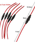 Pro Car Fast Blow Glass Tube Fuse Kit Loadout with 100 Quick Blow Fuses 6x30mm 0.5A to 30A Range Plus 5 Inline Screw Type Holders