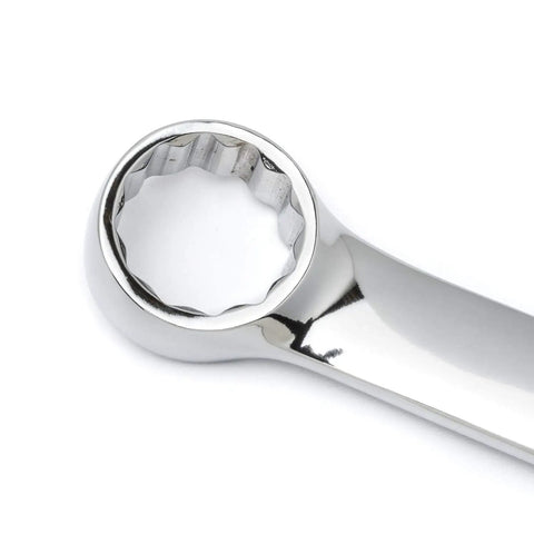 Close-up of 12-point wrench head from 30 Piece Long Pattern SAE And Metric Wrench Set With Racks