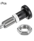 Top Shelf Stainless Steel Ball Nose Spring Plunger Set With Push Fit Design And M12x1.5 Thread holding a solid 6mm pin and nut.