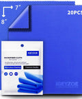 20-pack blue microfiber glasses cleaning cloths by IGEYZOE; soft, reusable lens wipes for glasses, cameras, phones.