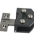 Heavy Duty Frameless Glass Door Hinge And Zinc Alloy Cabinet Clamps For 8 Millimeter Panels Smooth Glide Fit For Wine Racks And Display Cases Matte Black Hardware close-up view.