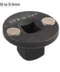 Low Profile Impact Driver Socket Adapter Set Made From Super Tough Heat Treated Steel For Tight Spaces With Secure Grip Handles And Smooth Swivels In Black Finish Perfect For Auto Repair And Heavy Duty DIY Home Projects, 6.35 to 9.5mm
