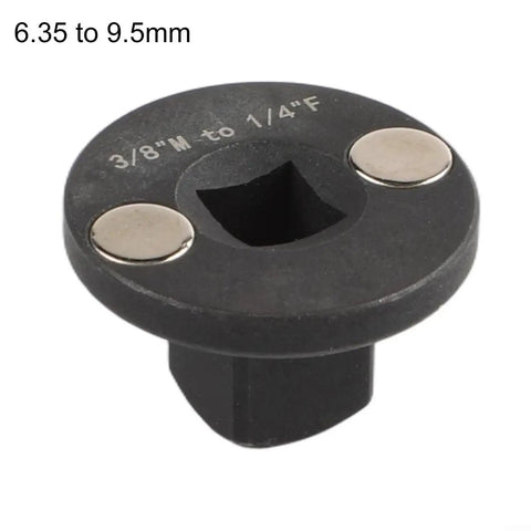 Low Profile Impact Driver Socket Adapter Set Made From Super Tough Heat Treated Steel For Tight Spaces With Secure Grip Handles And Smooth Swivels In Black Finish Perfect For Auto Repair And Heavy Duty DIY Home Projects, 6.35 to 9.5mm