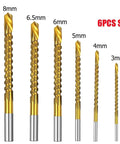 Awesome HSS Step Drill Bit Set With Hex Shank For Metal Wood And Plastic Perfect DIY Gear Include Multi Size Saw Bits From 4 To 32mm Tough Cutter Tools You Need To Tackle Any Project Like A Real Pro Today. 6-piece step bits 3-8mm and 4-8mm