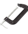 Heavy Duty Beefy 4 Pack 6 Inch C Clamp Set With Malleable Iron Build, 1350 Lbs Clamping Power, 6 Inch Jaw Opening, black rust-resistant finish
