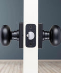 Easy Install Keyed Entry Door Knob Set In Matte Black For Modern Homes, Sleek Ball Style Locking Hardware