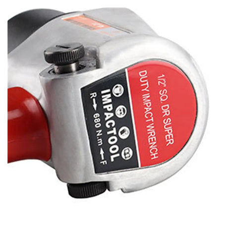 Close-up of the Heavy Duty Twin Hammer Air Impact Wrench Serving Six Eighty Newton Meters Of Serious Nutcracker Torque And A One Half Inch Square Drive.