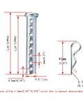 4 To 20 Pack Multi Hole Porous Eye Pins And Adjustable Clevis Pins Kit For Farm Gear And Diesel Engine Accessories Heavy Duty Zinc Coated Steel Fasteners For Machinery Maintenance, 11mm pin, 41mm clip