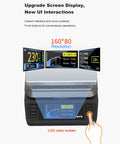 LCD interface of Mini Hot Plate Preheater Soldering Station MHP50 Portable Smart Temperature Controller 100-350 Celsius displayed
