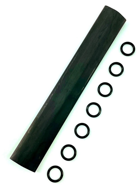 Pole Spear Shrink Grip Glue Lined 2 Pack Black Fits 3/8, 1/2 and 5/8 Inch Polespears 7 Inch Long Heat Shrink Tubing With 7 O Rings DIY Grip Kit