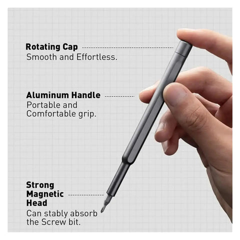Buytus Pro 63 In 1 Precision Screwdriver Set With Magnetic Bits For Electronics Repair, Home Tools Kit Featuring Torx And Phillips Heads For All Your DIY Fixes. Aluminum handle, rotating cap, magnetic head.